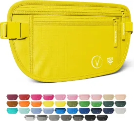 Vantamo Hidden Money Belt For Extra Safety, RFID Ultra-Thin Fanny Pack, 2 Compartment Money Bag Fits Passport & Phone