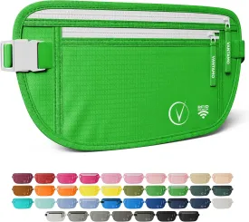 Vantamo Hidden Money Belt For Extra Safety, RFID Ultra-Thin Fanny Pack, 2 Compartment Money Bag Fits Passport & Phone