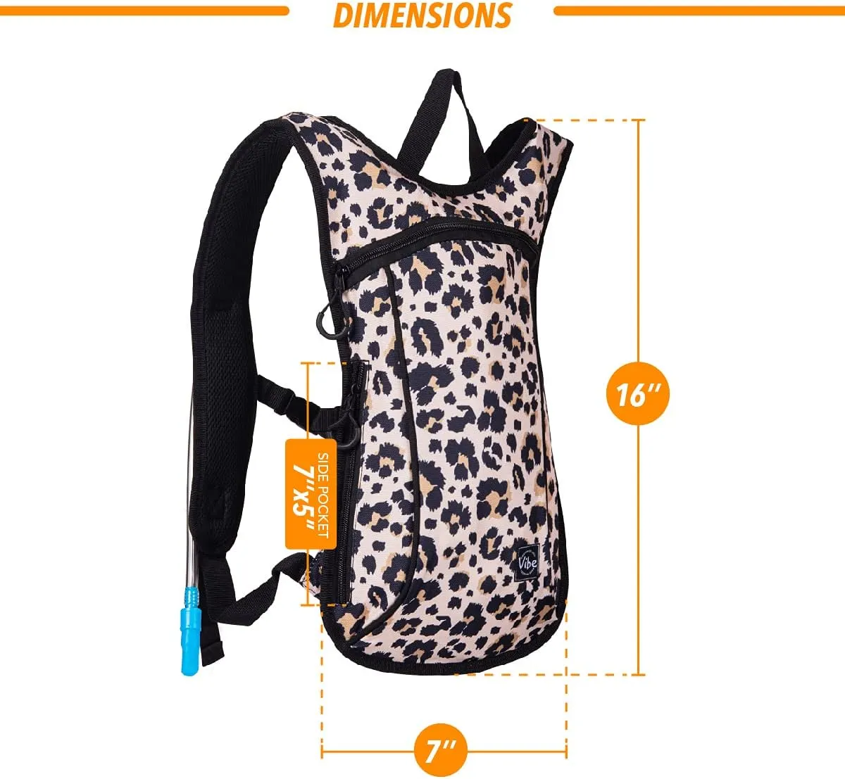 Vibe Festival Gear Hydration Pack Backpack with 2L Water Bladder for Women, Men, Teens, Kids - Hydropack Hydro Sports, Outdoor, Running, Camping, Hiking, Festivals, Raves