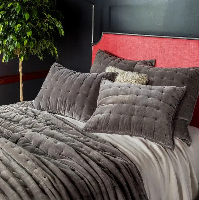 Vienna Velvet Shale Quilted Sham