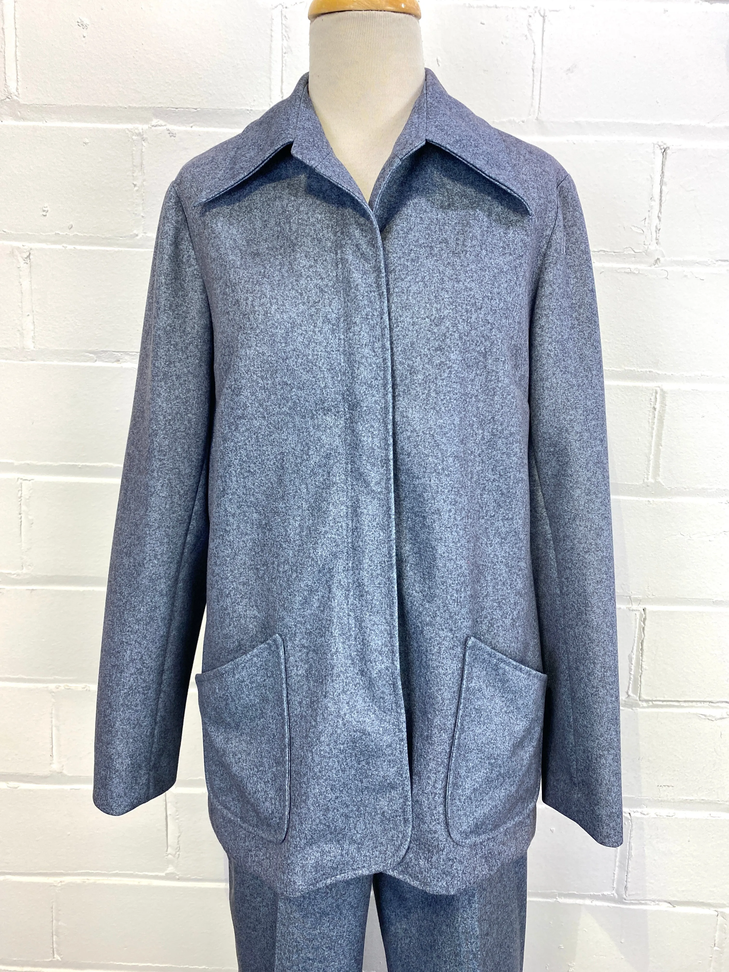 Vintage Deadstock 1970s Women's 2-Piece Blue Pant Suit