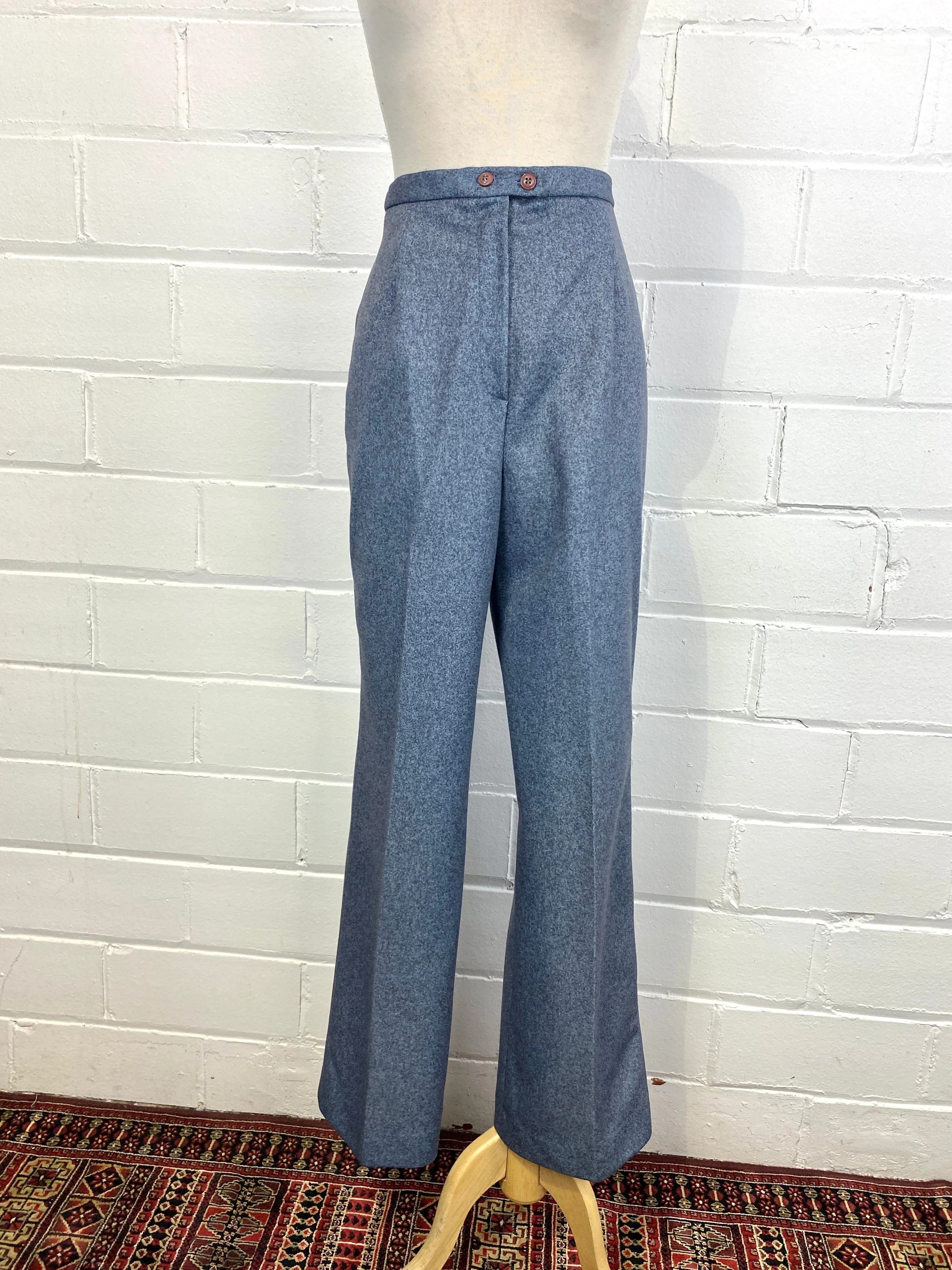 Vintage Deadstock 1970s Women's 2-Piece Blue Pant Suit