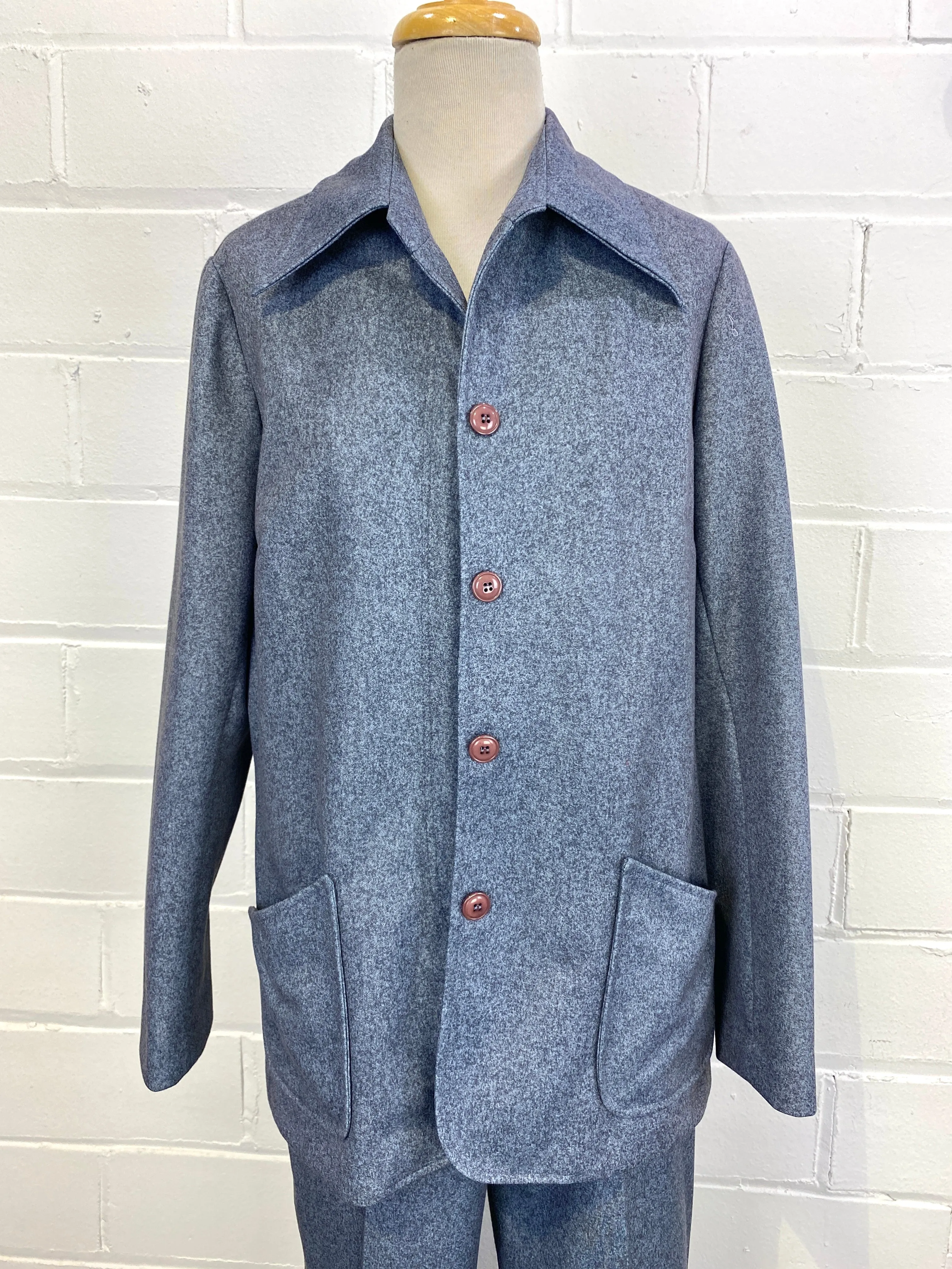 Vintage Deadstock 1970s Women's 2-Piece Blue Pant Suit