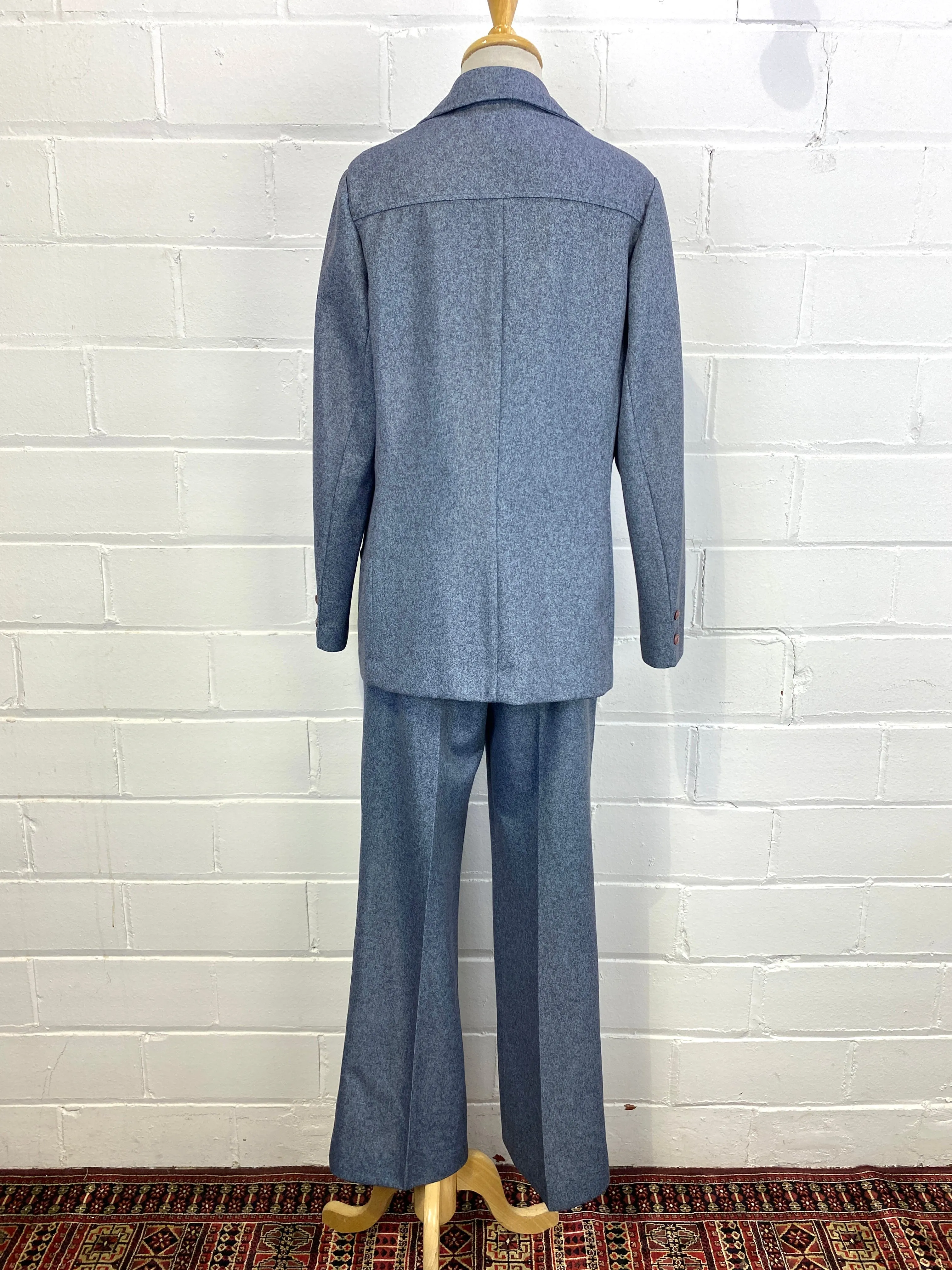 Vintage Deadstock 1970s Women's 2-Piece Blue Pant Suit