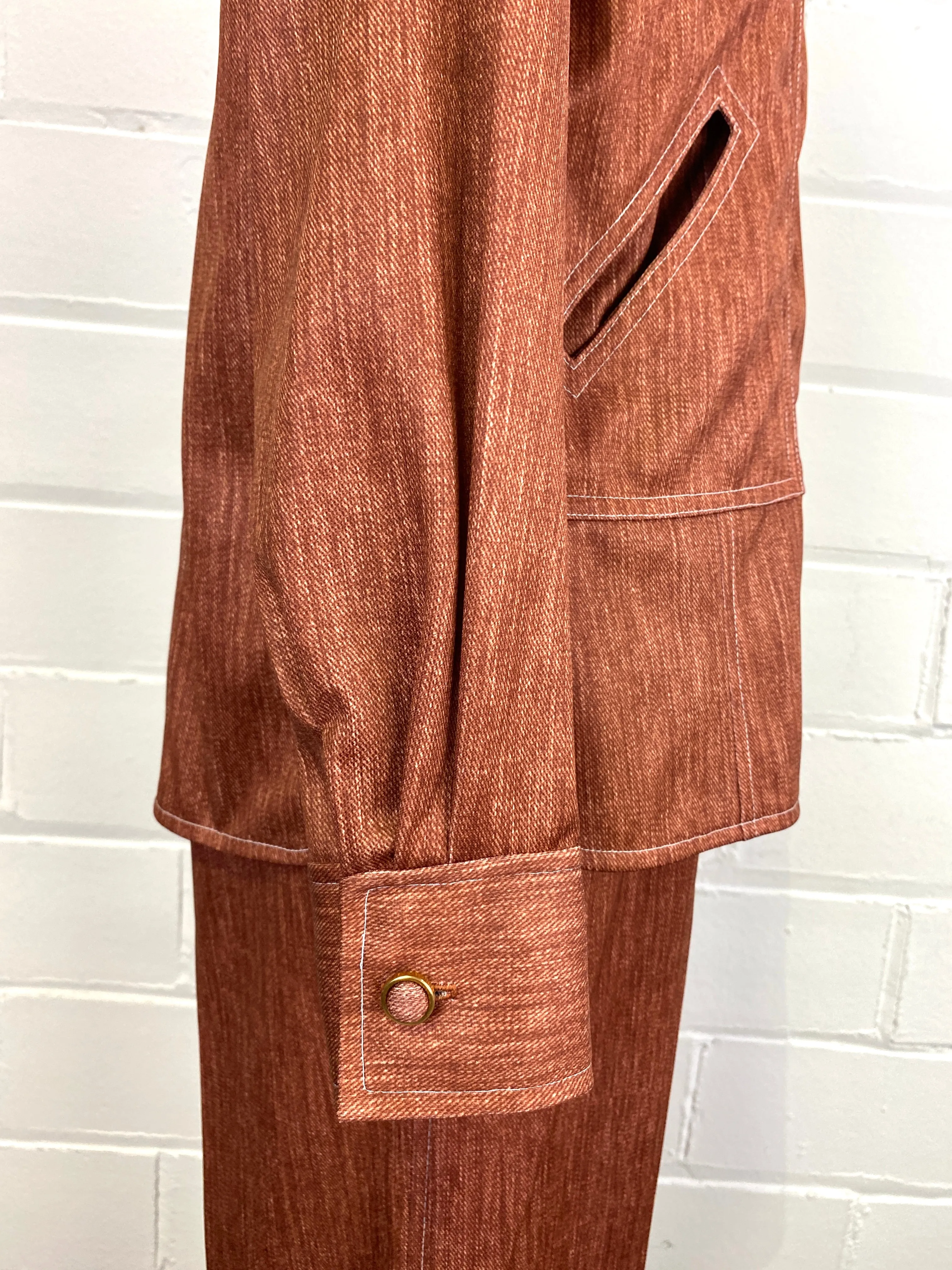 Vintage Deadstock 1970s Women's 2-Piece Rust Pant Suit, Richtone