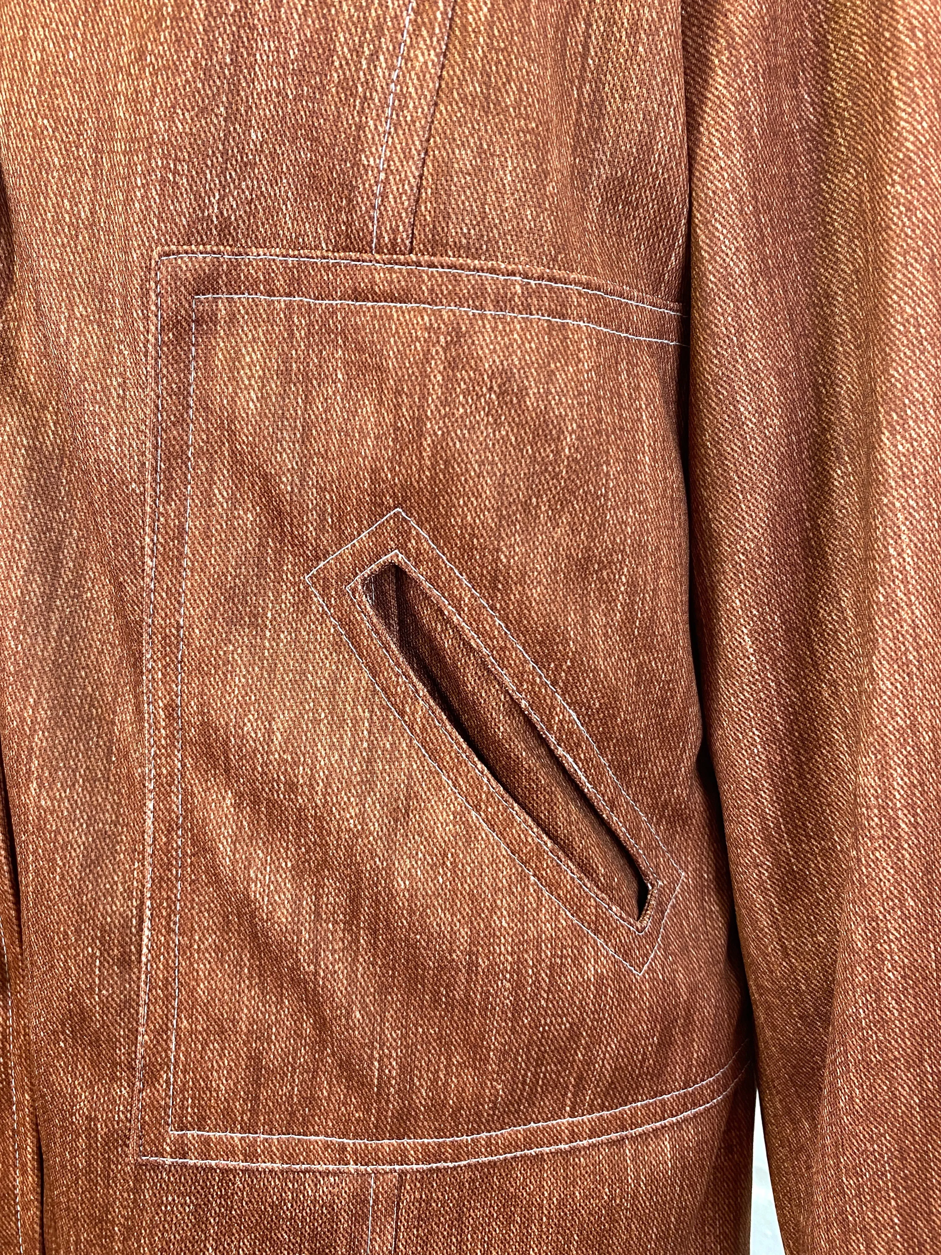 Vintage Deadstock 1970s Women's 2-Piece Rust Pant Suit, Richtone