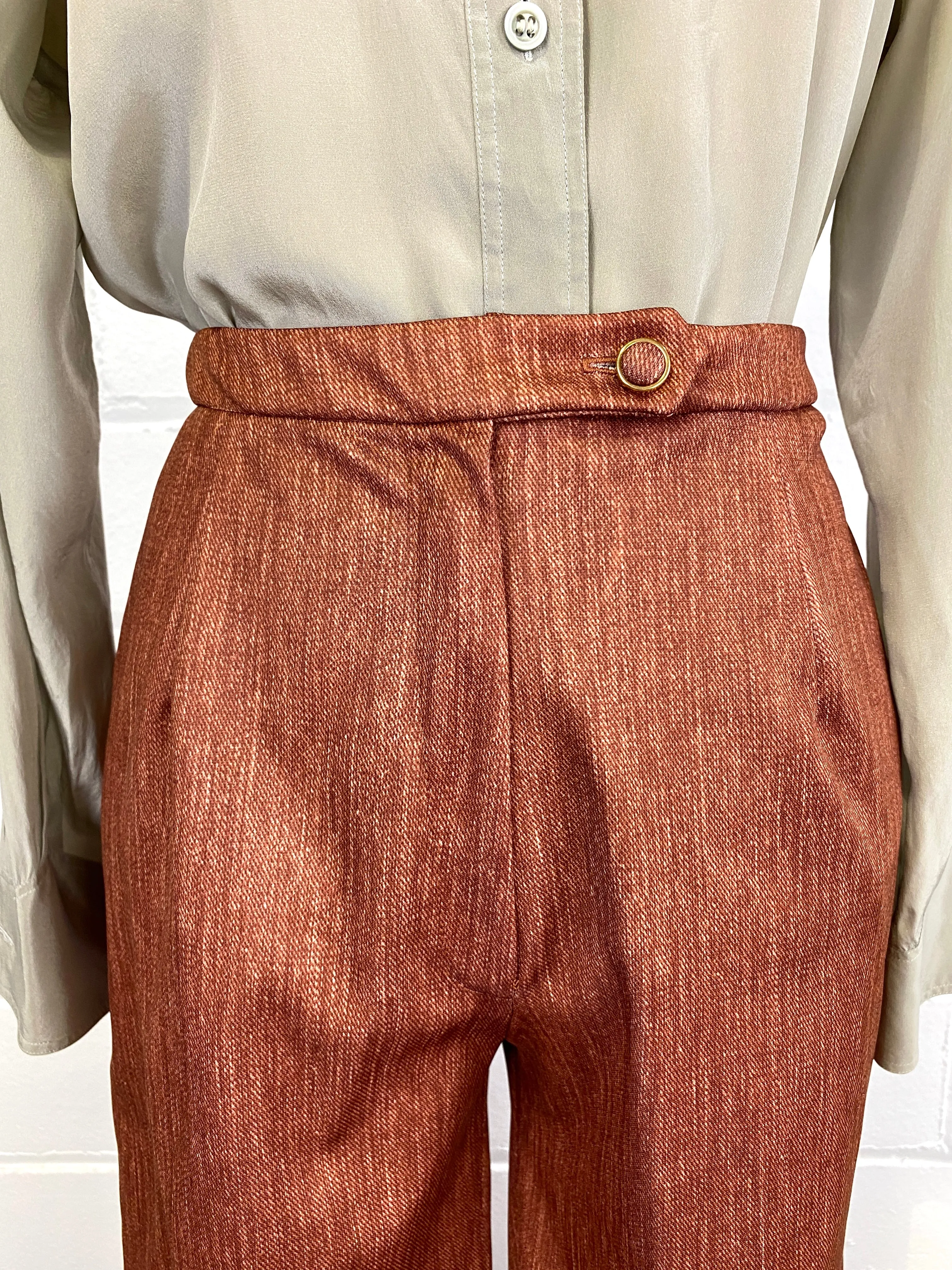 Vintage Deadstock 1970s Women's 2-Piece Rust Pant Suit, Richtone