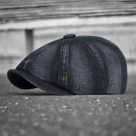 Washed Denim Newsboy Cap