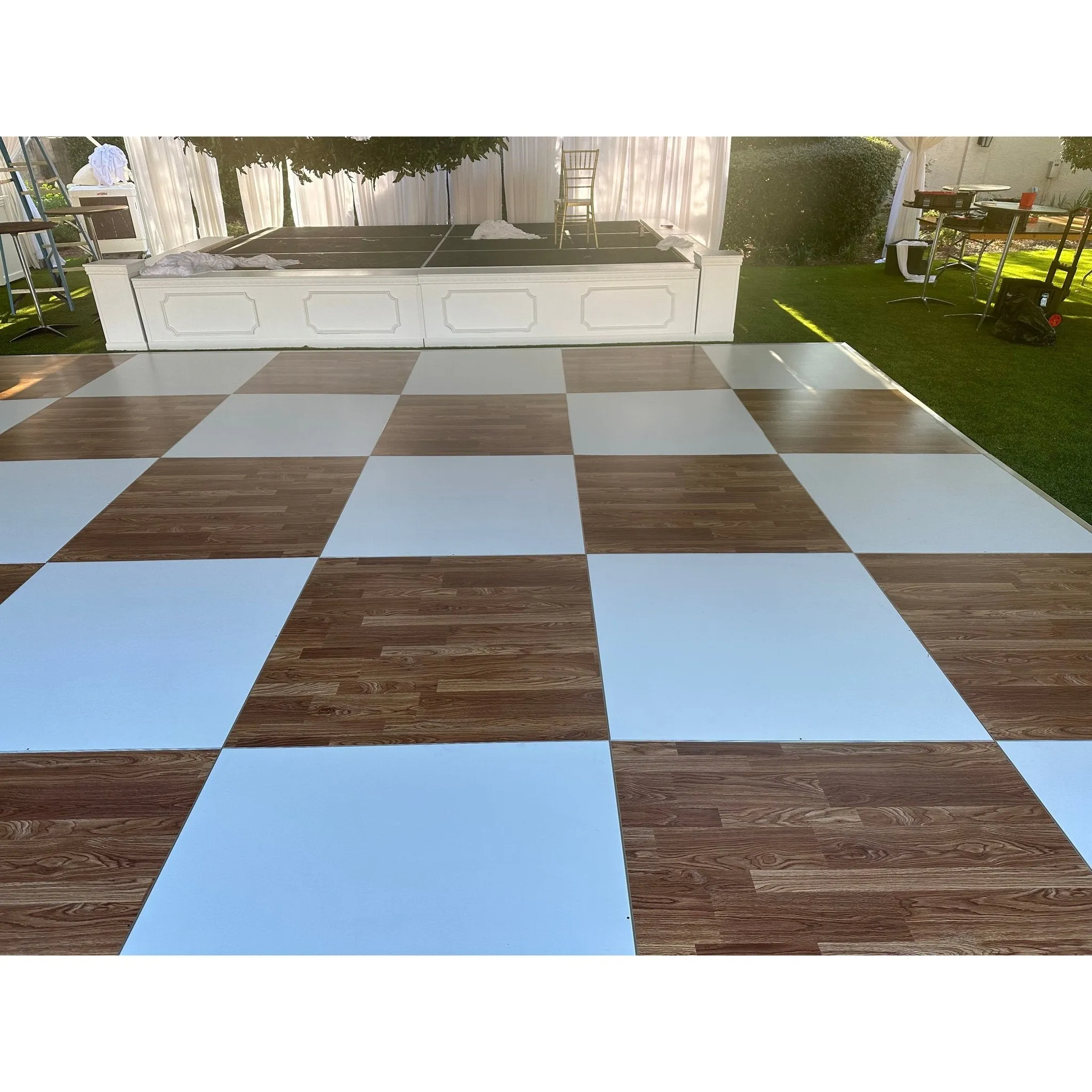 White Laminate Portable Dance Floor - Subfloor Included